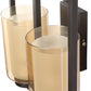 JS-VP S-402-2W Modern Wall Lights 2xE27 Mild Steel & Glass Material Brown & Champaign Finish