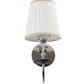 JS-VP S-324-1W Cloth Shade Wall Lights 1xE27 Mild Steel & Fabric Material Silver, Chrome & White Finish