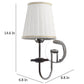 JS-VP S-324-1W Cloth Shade Wall Lights 1xE27 Mild Steel & Fabric Material Silver, Chrome & White Finish