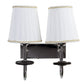 JS-VP S-324-2W Cloth Shade Wall Lights 2xE27 Mild Steel & Fabric Material Silver, Chrome & White Finish