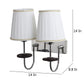 JS-VP S-324-2W Cloth Shade Wall Lights 2xE27 Mild Steel & Fabric Material Silver, Chrome & White Finish