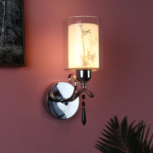 JS-VP S-327-1W Modern Wall Lights 1xE27 Silver, Chrome & Glass Material  & White Finish