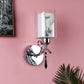 JS-VP S-327-1W Modern Wall Lights 1xE27 Silver, Chrome & Glass Material  & White Finish