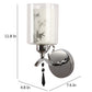 JS-VP S-327-1W Modern Wall Lights 1xE27 Silver, Chrome & Glass Material  & White Finish