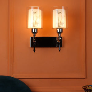 JS-VP S-327-2W Modern Wall Lights 2xE27 Mild Steel & Glass Material Silver, Chrome & White Finish