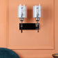 JS-VP S-327-2W Modern Wall Lights 2xE27 Mild Steel & Glass Material Silver, Chrome & White Finish