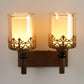 JS-VP S-305-2W Modern Wall Lights 2xE27 Mild Steel & Glass Material Antique & Champaign Finish