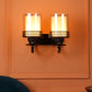 JS-VP S-313-2W Modern Wall Lights 2xE27 Mild Steel & Glass Material Gold,Brown & Champaign Finish