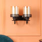 JS-VP S-321-2W Modern Wall Lights 2xE27 Mild Steel & Glass Material Gold,Brown & Champaign Finish