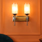 JS-VP S-311-2W Modern Wall Lights 2xE27 Mild Steel & Glass Material Chrome, Brown & White Finish