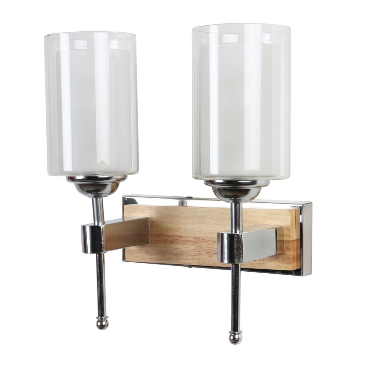 Chrome, Brown & White Wall Lights