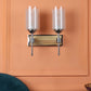 JS-VP S-311-2W Modern Wall Lights 2xE27 Mild Steel & Glass Material Chrome, Brown & White Finish