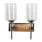 JS-VP S-311-2W Modern Wall Lights 2xE27 Mild Steel & Glass Material Chrome, Brown & White Finish