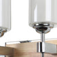 JS-VP S-311-2W Modern Wall Lights 2xE27 Mild Steel & Glass Material Chrome, Brown & White Finish