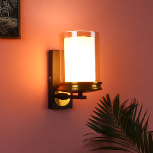 JS-VP S-318-1W Modern Wall Lights 1xE27 Mild Steel & Glass Material Antique, Brown & Champaign Finish