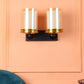 JS-VP S-318-2W Modern Wall Lights 2xE27 Mild Steel & Glass Material Antique, Brown & Champaign Finish