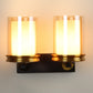 JS-VP S-318-2W Modern Wall Lights 2xE27 Mild Steel & Glass Material Antique, Brown & Champaign Finish