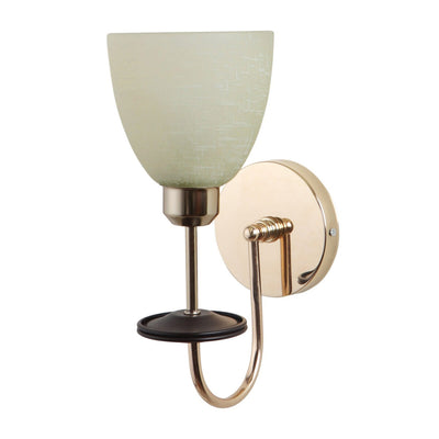 JS-VP S-330-1W Modern Wall Lights 1xE27 Mild Steel & Glass Material Brown, Gold & Cream Finish