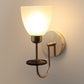 JS-VP S-330-1W Modern Wall Lights 1xE27 Mild Steel & Glass Material Brown, Gold & Cream Finish