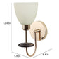JS-VP S-330-1W Modern Wall Lights 1xE27 Mild Steel & Glass Material Brown, Gold & Cream Finish