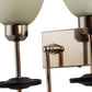 JS-VP S-330-2W Modern Wall Lights 2xE27 Mild Steel & Glass Material Brown, Gold & Cream Finish