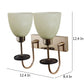JS-VP S-330-2W Modern Wall Lights 2xE27 Mild Steel & Glass Material Brown, Gold & Cream Finish