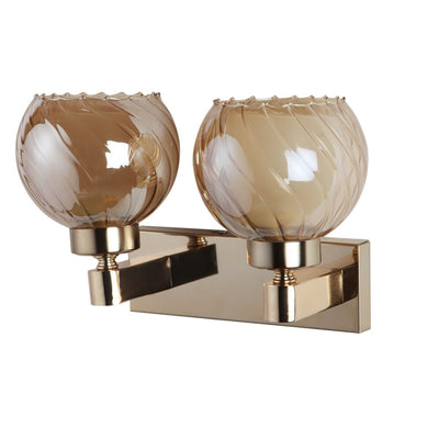 JS-VP S-331-2W Modern Wall Lights 2xE27 Mild Steel & Glass Material Gold & Champaign Finish