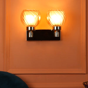 JS-VP S-331-2W Modern Wall Lights 2xE27 Mild Steel & Glass Material Gold & Champaign Finish