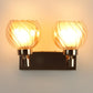 JS-VP S-331-2W Modern Wall Lights 2xE27 Mild Steel & Glass Material Gold & Champaign Finish