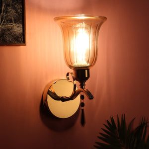 JS-VP S-332-1W Modern Wall Lights 1xE27 Mild Steel & Glass Material Gold & Champaign Finish