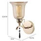 JS-VP S-332-1W Modern Wall Lights 1xE27 Mild Steel & Glass Material Gold & Champaign Finish