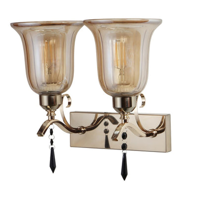 JS-VP S-332-2W Modern Wall Lights 2xE27 Mild Steel & Glass Material Gold & Champaign Finish