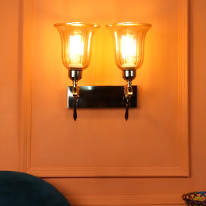 JS-VP S-332-2W Modern Wall Lights 2xE27 Mild Steel & Glass Material Gold & Champaign Finish