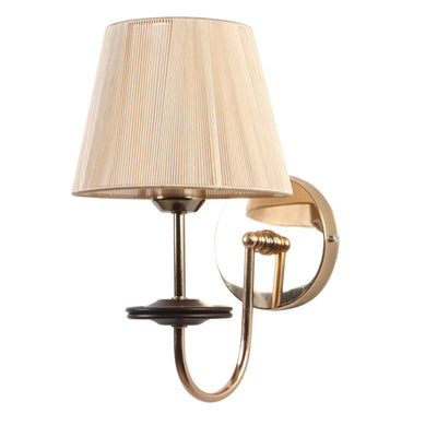 JS-VP S-333-1W Cloth Shade Wall Lights 1xE27 Mild Steel & Fabric Material Gold & Golden Finish