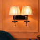 JS-VP S-333-2W Cloth Shade Wall Lights 2xE27 Mild Steel & Fabric Material Gold & Golden Finish