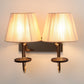 JS-VP S-333-2W Cloth Shade Wall Lights 2xE27 Mild Steel & Fabric Material Gold & Golden Finish