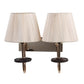 JS-VP S-333-2W Cloth Shade Wall Lights 2xE27 Mild Steel & Fabric Material Gold & Golden Finish