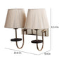 JS-VP S-333-2W Cloth Shade Wall Lights 2xE27 Mild Steel & Fabric Material Gold & Golden Finish