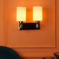 JS-VP S-334-2W Modern Wall Lights 2xE27 Mild Steel & Glass Material Gold & Cream Finish