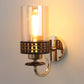 JS-VP S-336-1W Modern Wall Lights 1xE27 Mild Steel & Glass Material Brown, Gold & Champaign Finish