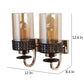 JS-VP S-336-2W Modern Wall Lights 2xE27 Mild Steel & Glass Material Brown, Gold & Champaign Finish