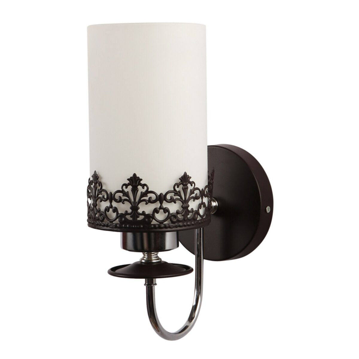 Chrome, Brown & White Chandelier Suite
