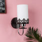 JS-VP S-337-1W Modern Wall Lights 1xE27 Mild Steel & Glass Material Chrome, Brown & White Finish