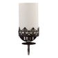 JS-VP S-337-1W Modern Wall Lights 1xE27 Mild Steel & Glass Material Chrome, Brown & White Finish