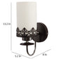 JS-VP S-337-1W Modern Wall Lights 1xE27 Mild Steel & Glass Material Chrome, Brown & White Finish