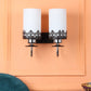 JS-VP S-337-2W Modern Wall Lights 2xE27 Mild Steel & Glass Material Chrome, Brown & White Finish