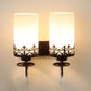 JS-VP S-337-2W Modern Wall Lights 2xE27 Mild Steel & Glass Material Chrome, Brown & White Finish