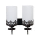 JS-VP S-337-2W Modern Wall Lights 2xE27 Mild Steel & Glass Material Chrome, Brown & White Finish