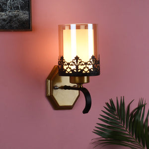 JS-VP S-320-1W Modern Wall Lights 1xE27 Mild Steel & Glass Material Antique & Champaign Finish