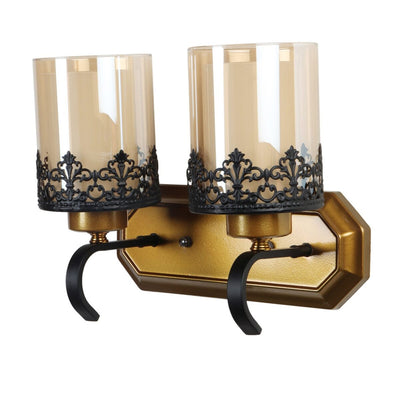 JS-VP S-320-2W Modern Wall Lights 2xE27 Mild Steel & Glass Material Antique & Champaign Finish